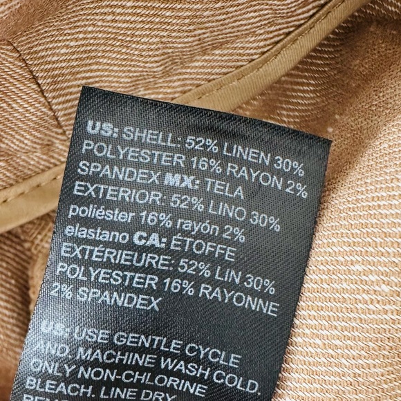 White House black market Linen Belted Utility Pants neutral Cargo - Picture 8 of 9